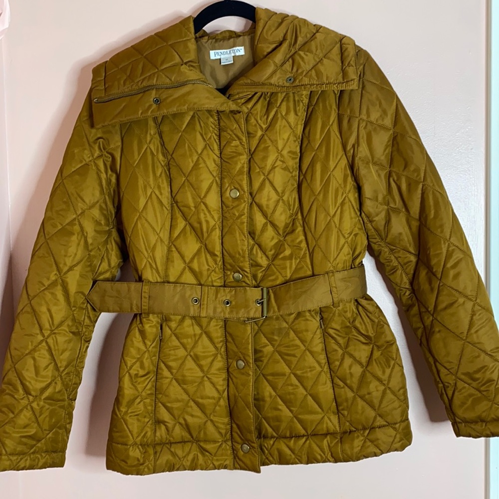 Pendleton Quilted Puffer Camel Jacket Coat Gem